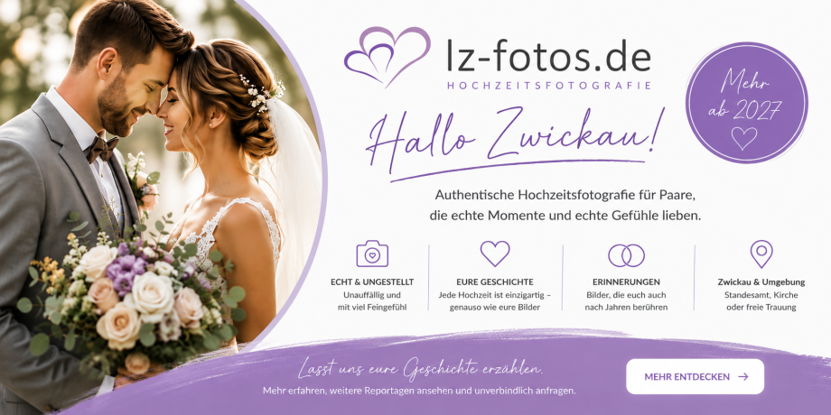 Hallo Zwickau: Authentische Hochzeitsfotografie für Paare in Zwickau und Umgebung